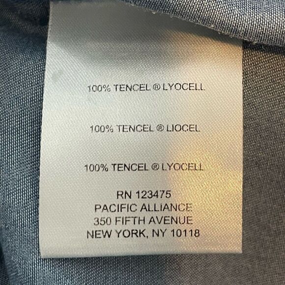 Jones New York Chambray Button Down Shirt Blue Cotton Knit Long Sleeve S - Picture 5 of 6